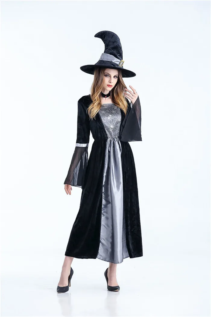 أزياء الهالوين الساحرة للبالغين، حفلة تنكرية للرقص الموت بلا رداء كوسبلاي للمرأة العجوز، تنورة طويلة، ملابس مسبقة #4