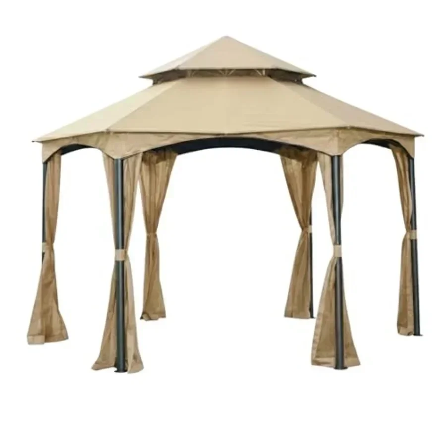 Reinforced RipLock 350 Replacement  Top and Netting Set Compatible with Southbay Hexagon 12 x 12 Gazebo Models L-GZ793PST-A A11