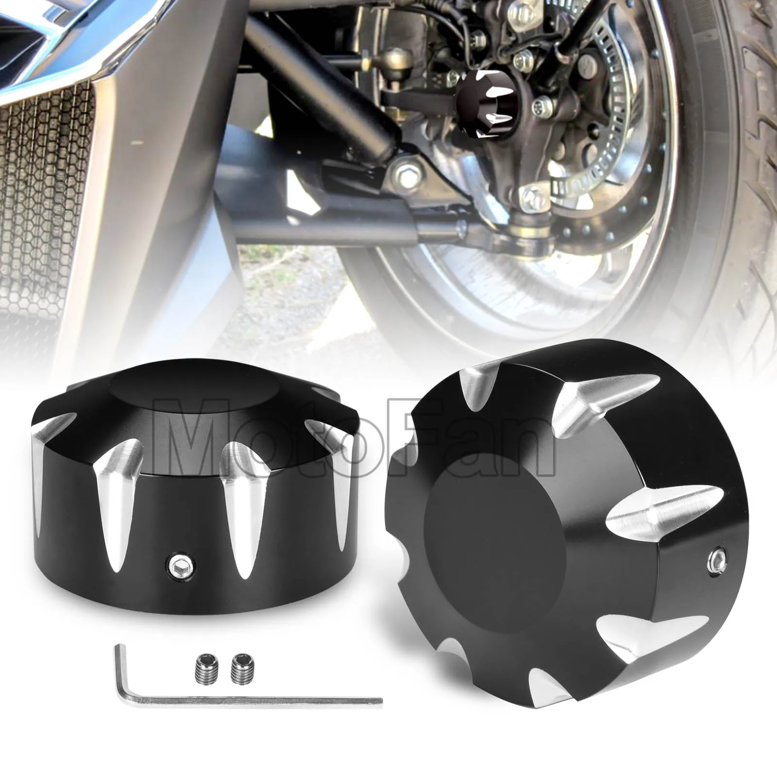 

Three-Wheel Motorcycle Heavy Duty Wheel Axle Caps Covers Front Axle Caps for Cam-Am Spyder 2008-Later RT F3 GS/RS ST All Models