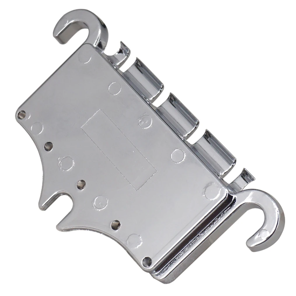 3 Point 4 String Bass Bridge Tailpiece Zinc Alloy Bridges with Saddle Replacement Parts for Gibson EPI Style Bass,Silver