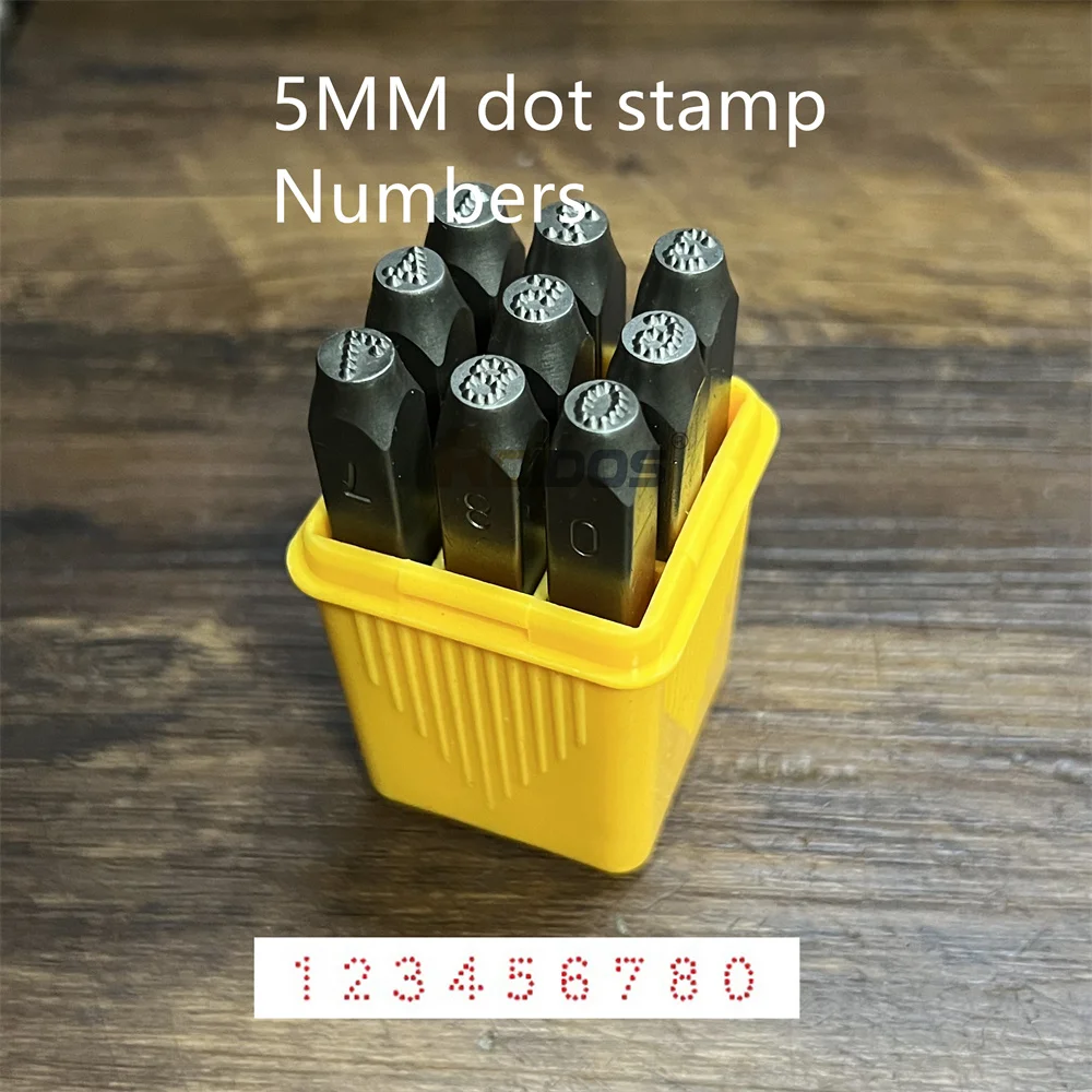 German style 5MM Numbers Dotted/lattice Motorbike,RCIDOS car chassis number dot stamp 0-8,9pcs/box