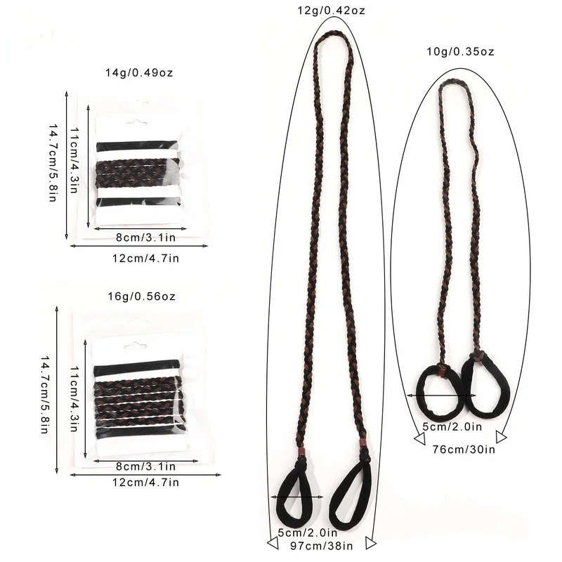 أربطة مطاطية مرنة للنساء ، ربطات شعر للفتيات ، نسج أسود ، شعر مستعار بحبل ، إكسسوارات شعر ركوب الأمواج ، موضة رياضية