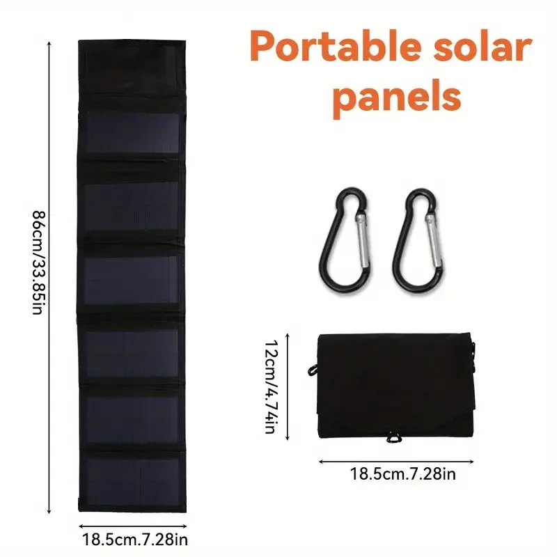 طقم لوحة طاقة شمسية محمولة 30 وات قابلة للطي، شاحن شمسي خفيف الوزن عالي الكفاءة للمركبات الترفيهية والتخييم خارج الشبكة وحالات الطوارئ #3