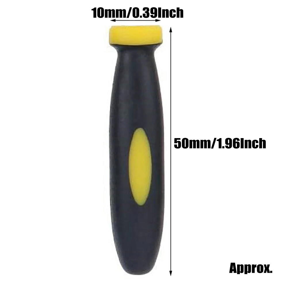 10Pcs Rubber File Handle Reusable Quickly Installed Handle 3mm Hole Diameter For Files Handles Grip Yellow Black