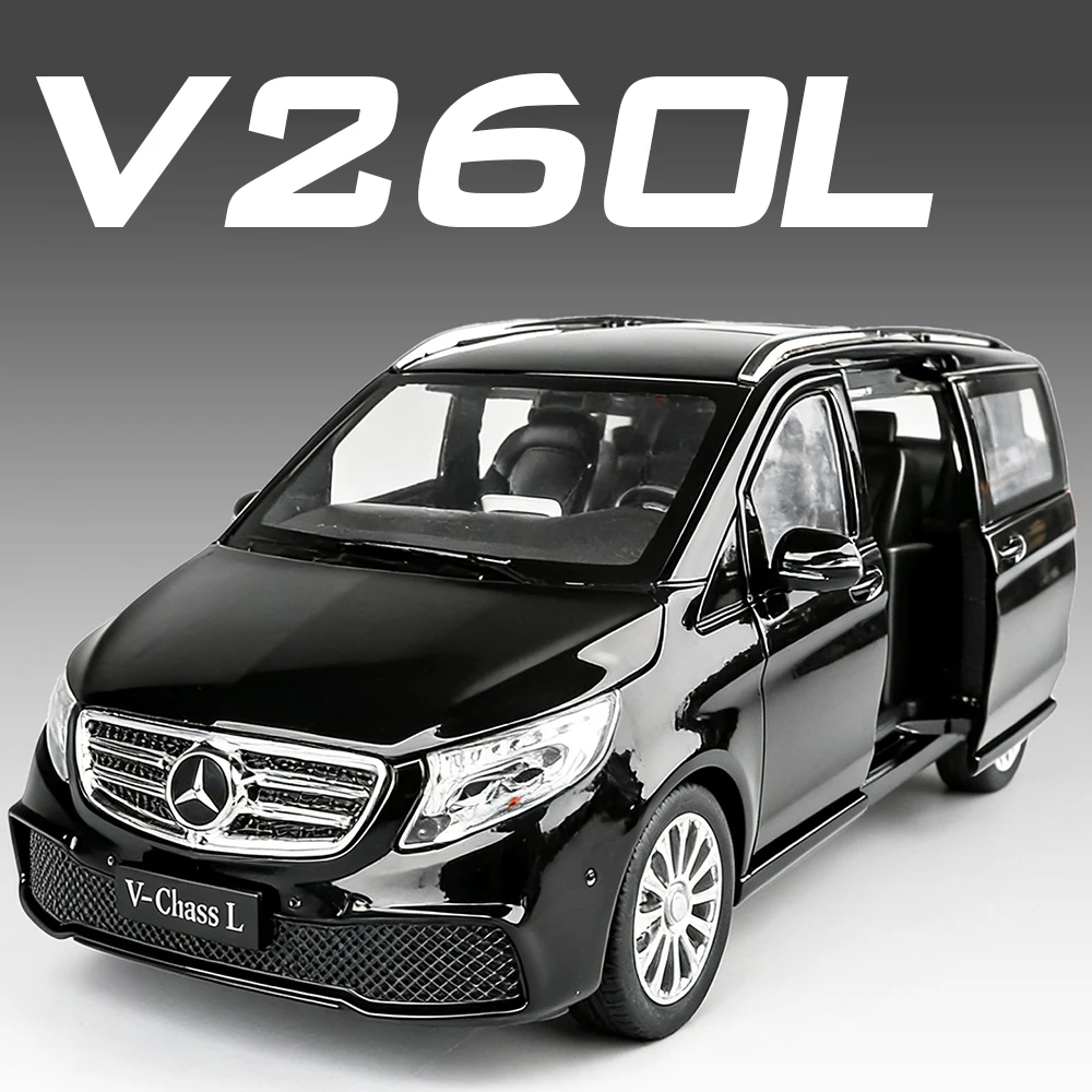 

1:24 V260L Denza D9 Cars Toys Models Alloy Diecast Wheel Steering Pull Back Shock Absorption Miniature Business Vehicle Ornament
