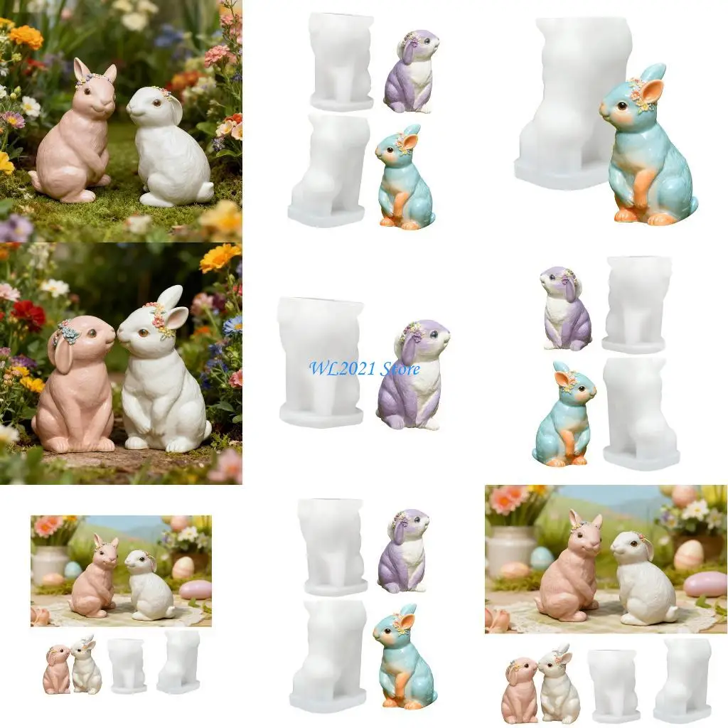 

G5GC Detailed Jewelry Ornament Mold Rabbit Decorative Crafting Moulds Hand-Making Ornament Mould for Creating Resin Art