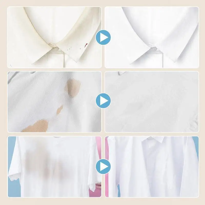 Laundry Bleach Clothes Brightener High Efficiency Enzyme Odor Removal Stain Remover for White Shirt Dress Sheets Fabric Whitener