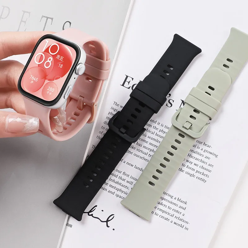 Silicone Watch Strap For Huawei Watch Fit 3 band Replacement Bracelet For Huawei Watch Fit3 Strap With PC Case Screen Protector