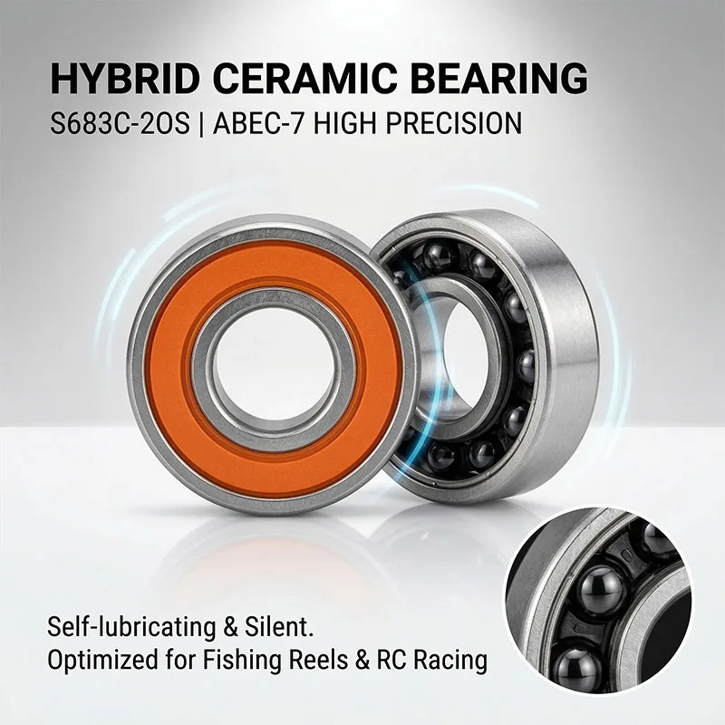 10pcs Mini Bearings 3x7x3 S683 S683C 2RS 2OS Stainless Steel Hybrid Ceramic Bearings 3*7*3 683RS L730 DDU RC Cars Hobby Bearings