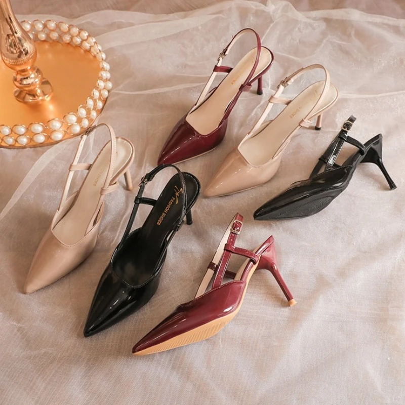 

Новые летние женские сандалии на высоком каблуке, модные туфли с острым носком, элегантные вечерние платья для стриптиза, сандалии с пряжкой и ремешком