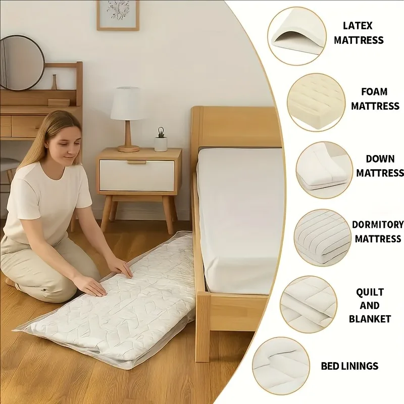 كيس ضغط مفرغ كبير جدًا - 39.37 × 86.61/70.87/59.06 بوصة لتوفير المساحة في المنازل والمهاجع عند النقل. #3