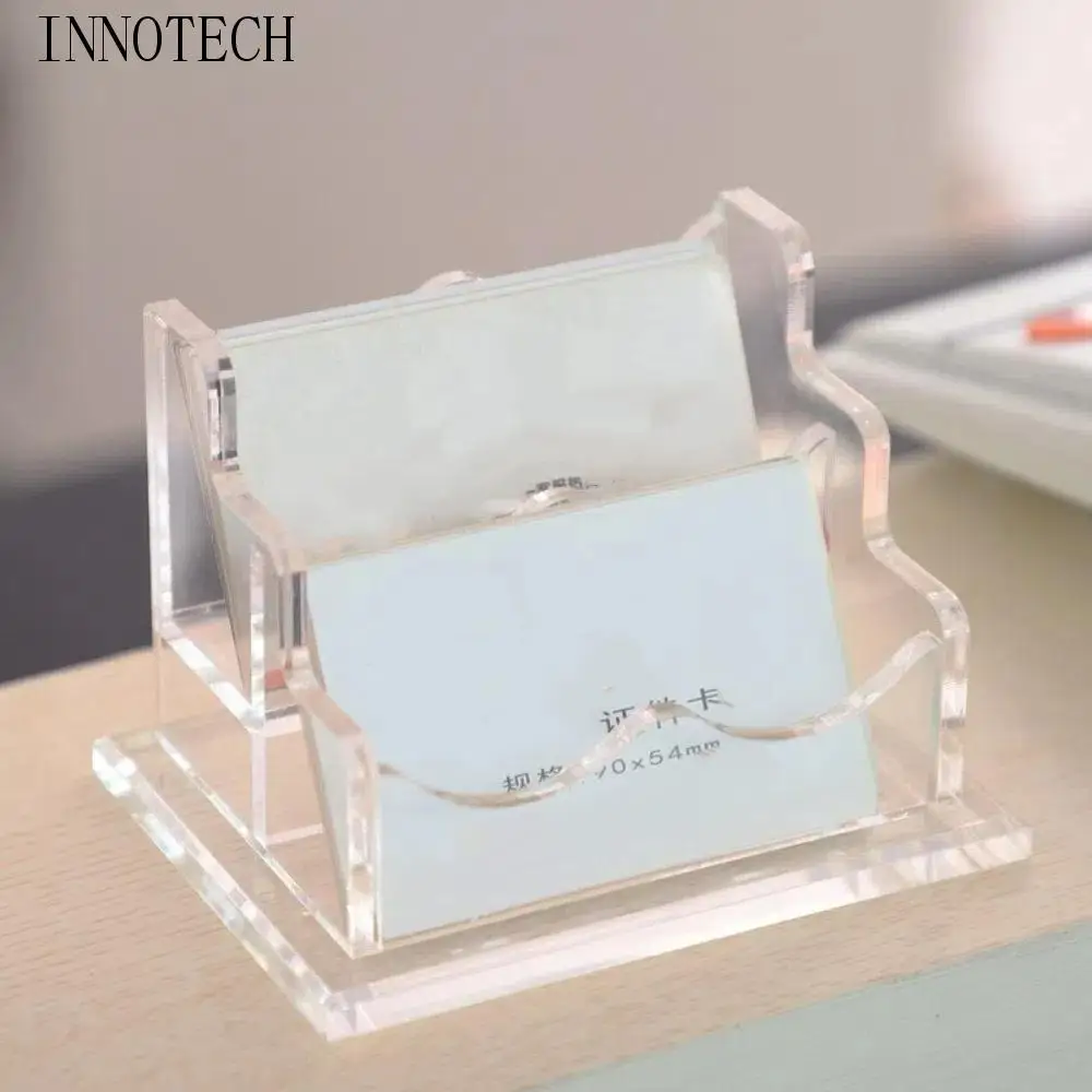 حامل بطاقة عمل من الأكريليك الشفاف، حامل عرض مكتبي سميك أنيق، رف تخزين منظم من الأكريليك عالي السعة #1