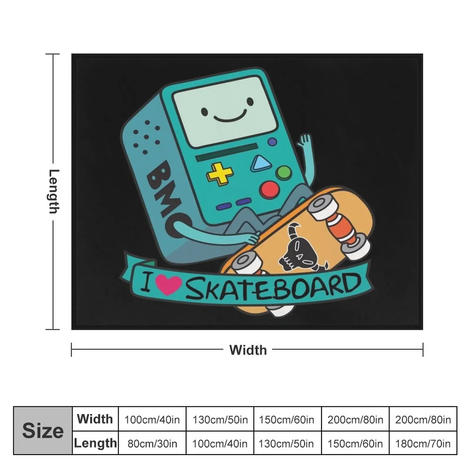 BMO Skateboard Throw Blanket Luxury Moving Loose Blankets