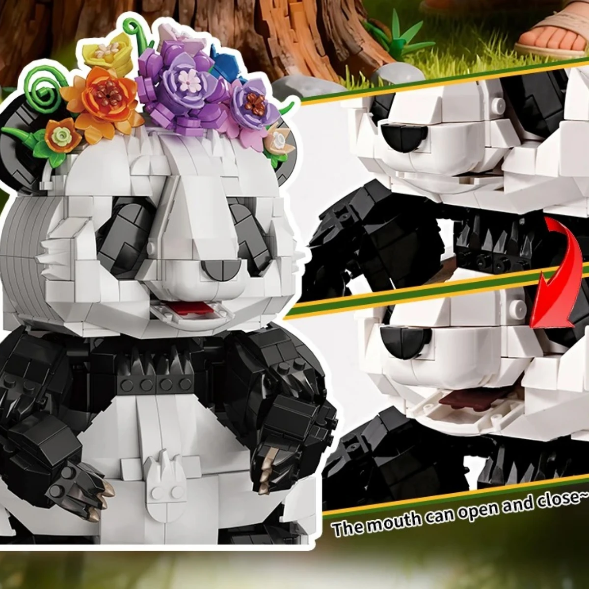 

Cute Panda Animal Building Blocks Set, Bamboo Forest Desktop Model, DIY Assembly Bricks Toy Creative Gift for Adult