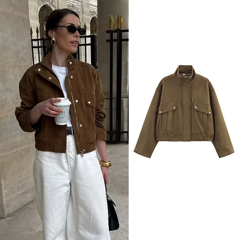 

2025 New Women's Jackets Autumn Fashion Loose Short Jackets Chic Autumn Street Elegant Women Warm Coats Young Student Outerwear