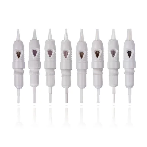 Imagen 2 del producto Cartucho de Microblading para maquillaje permanente Charmant Liberty, delineador de ojos para cejas y labios, aguja para máquina de tatuaje gris, 10/50/100 Uds.