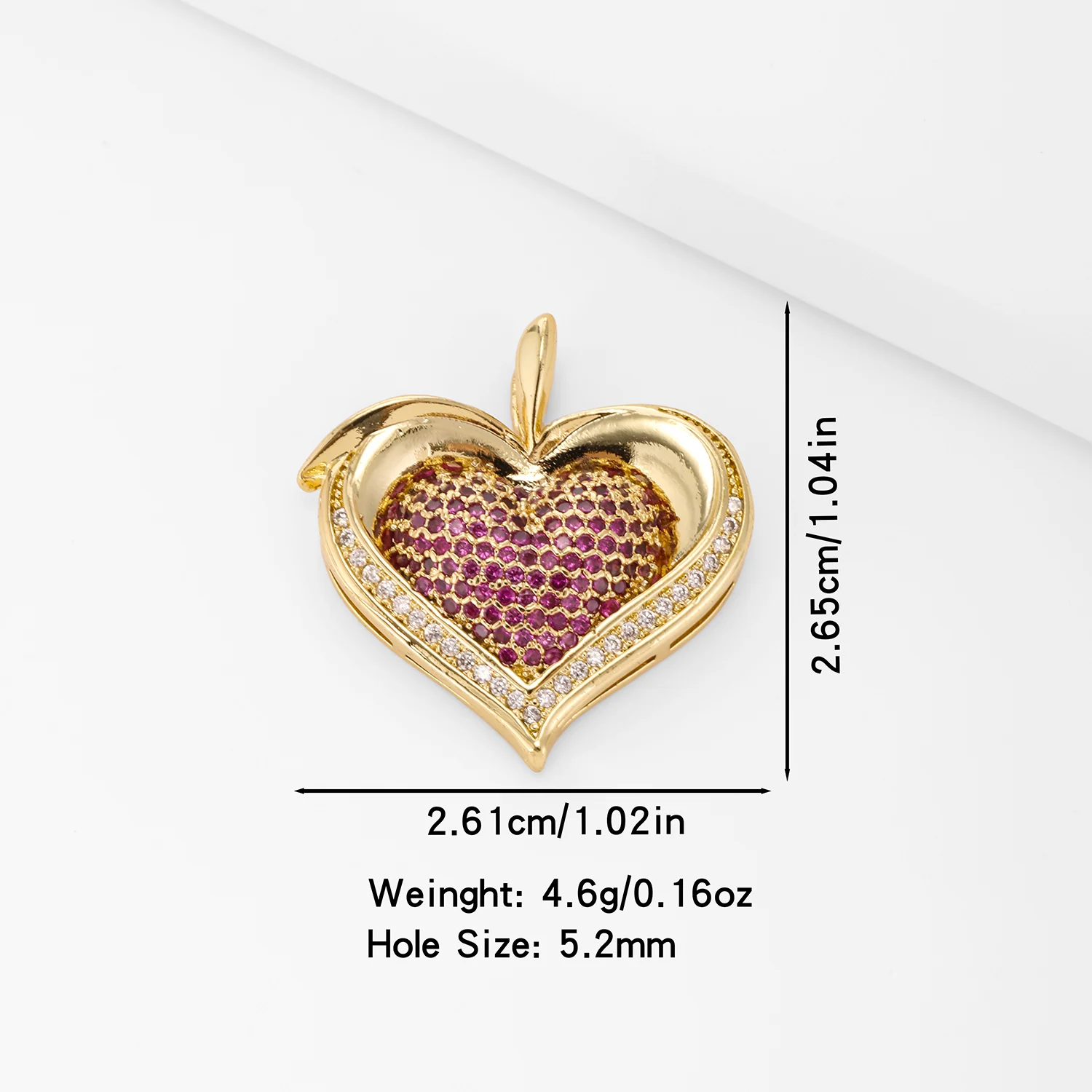 Exquisite Rose Red/White Color Heart Shaped Special Designs Pendant Copper Jewerly Dinner Party Show For Women Gifts Wholesale