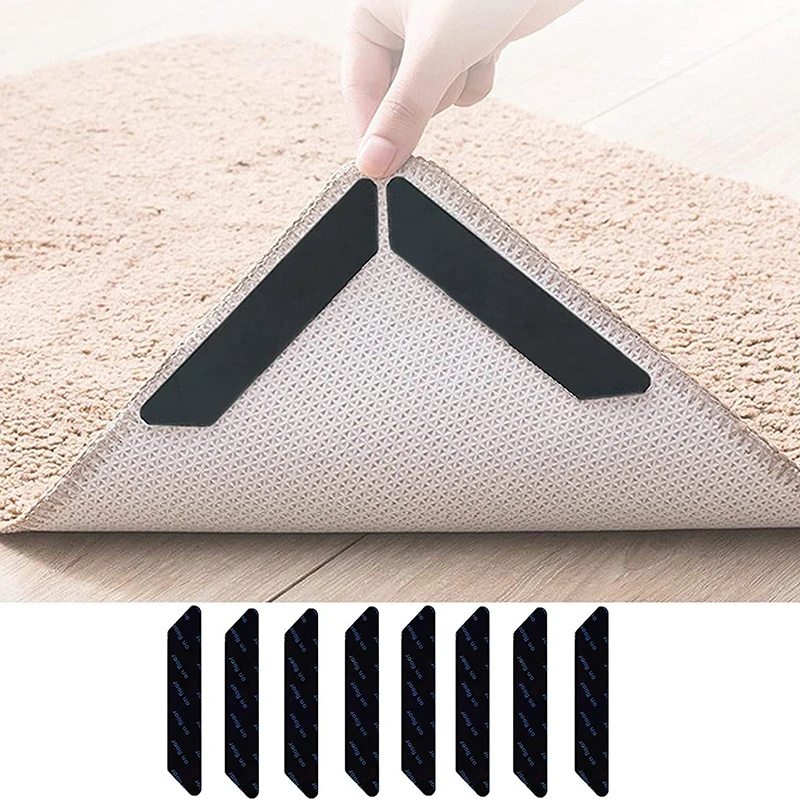 Carpet Non-slip Sticker Reusable Washable Anti-slip Mat Anti Curling Rug Pads Floor Corner Clip Fixed Grippers Tape