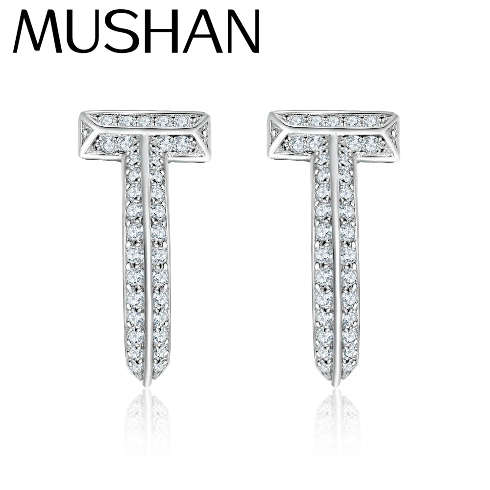 

Серьги-гвоздики MuShan из стерлингового серебра 925 пробы с цирконием 7А, родиевое покрытие, для девочек, ювелирные изделия класса люкс, на годовщину
