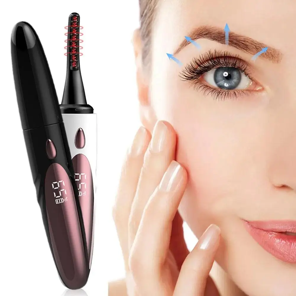 Draagbare Verwarmde Wimperkruller Mini Elektrische Wimpers Borstel Langdurige Snelle Mascara Curling Wimperborstel Make-Up Apparaat Nieuw