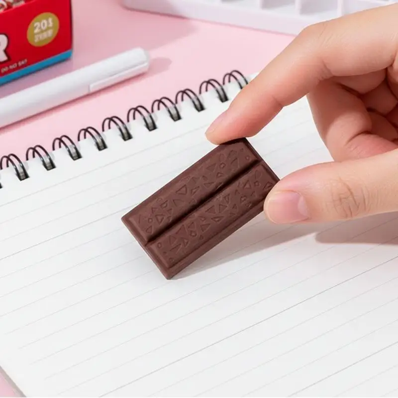 Chocolate Eraser Student Stationery Set Cartoon Design Fun Shaped Pencil Rubber for Drawing and Writing Classroom Use