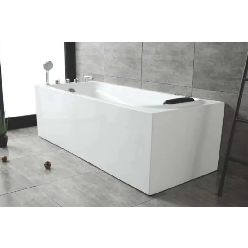 Modern Above Ground Rectangle Acrylic Bathtub Bathroom Massage Bathtub