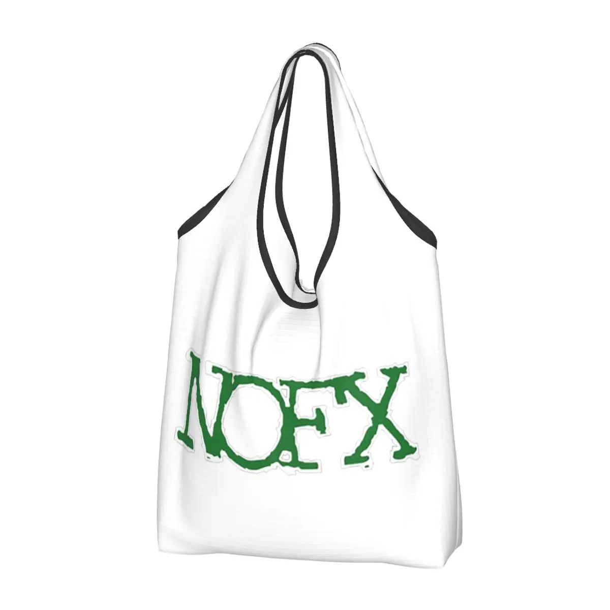 

Nofx Band Final Tour Skull Portable Tote Shopping Bags Large Capacity Shopper Bag Groceries Handbag Shoulder Bag