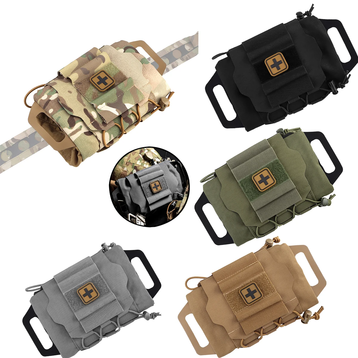 Tactical Ifak Detachable Liner Two-Piece Quick Medical First Aid Bag Medical Roll Carrier Tactical Outdoor Medical First Aid Kit