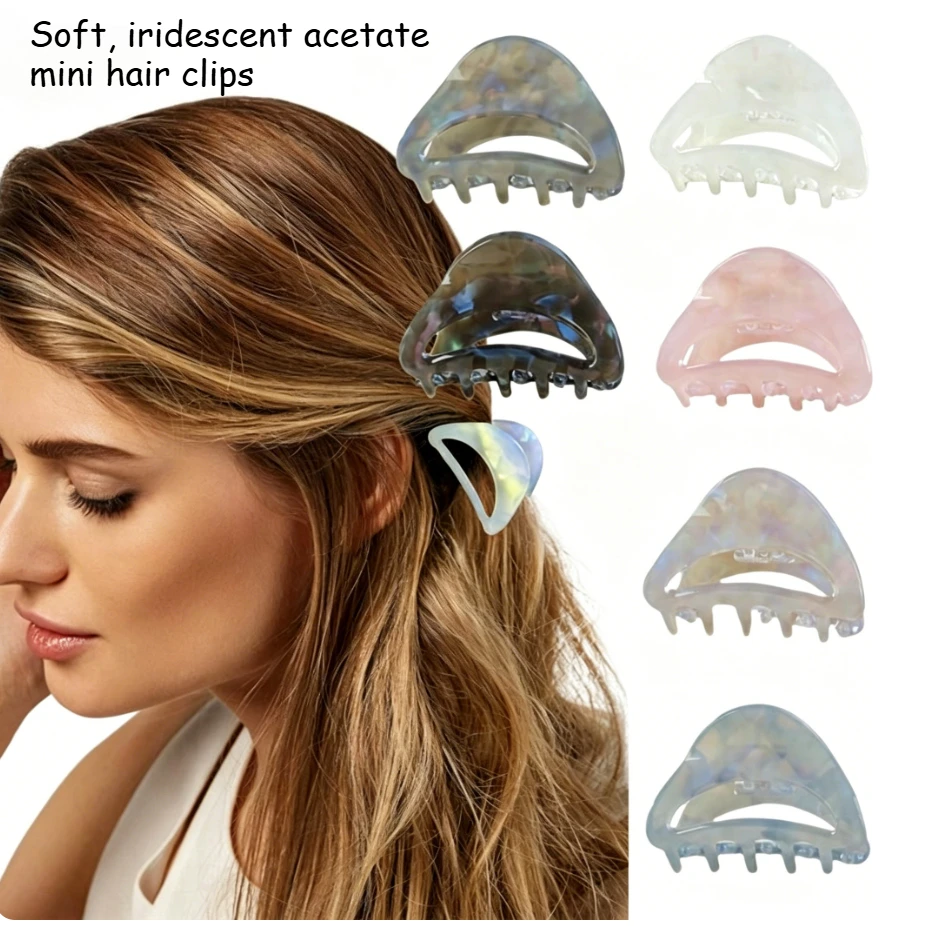 

Iridescent Acetate Mini Hair Clip – Versatile Half-Up Shark Clip – Elegant Hair Accessory for Women