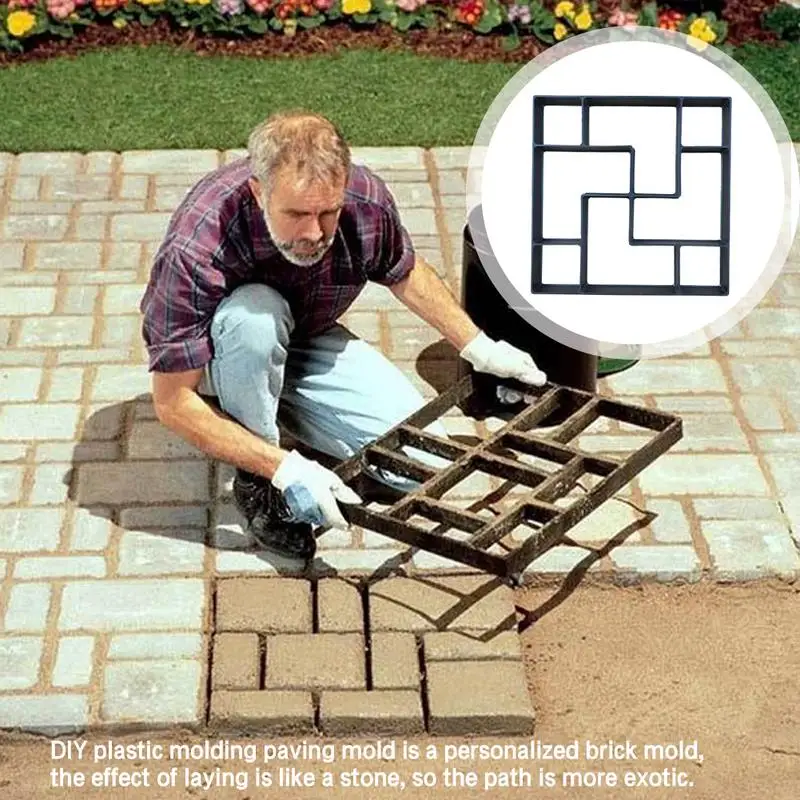 

DIY Paving Brick Mould Waves Shaped Walk Maker Reusable Concrete Path Maker Mold Stepping Stone Paver For Lawn Patio Yard Garden