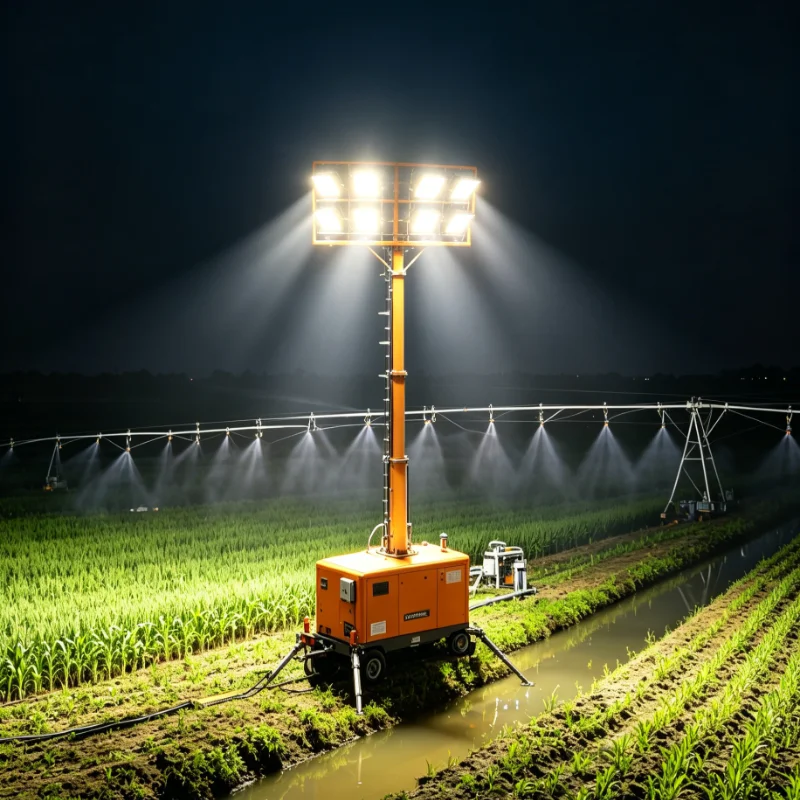 Customized Emergency Light Tower Heavy Duty Frame Fast Setup 5m Mast LED For Construction Site Use