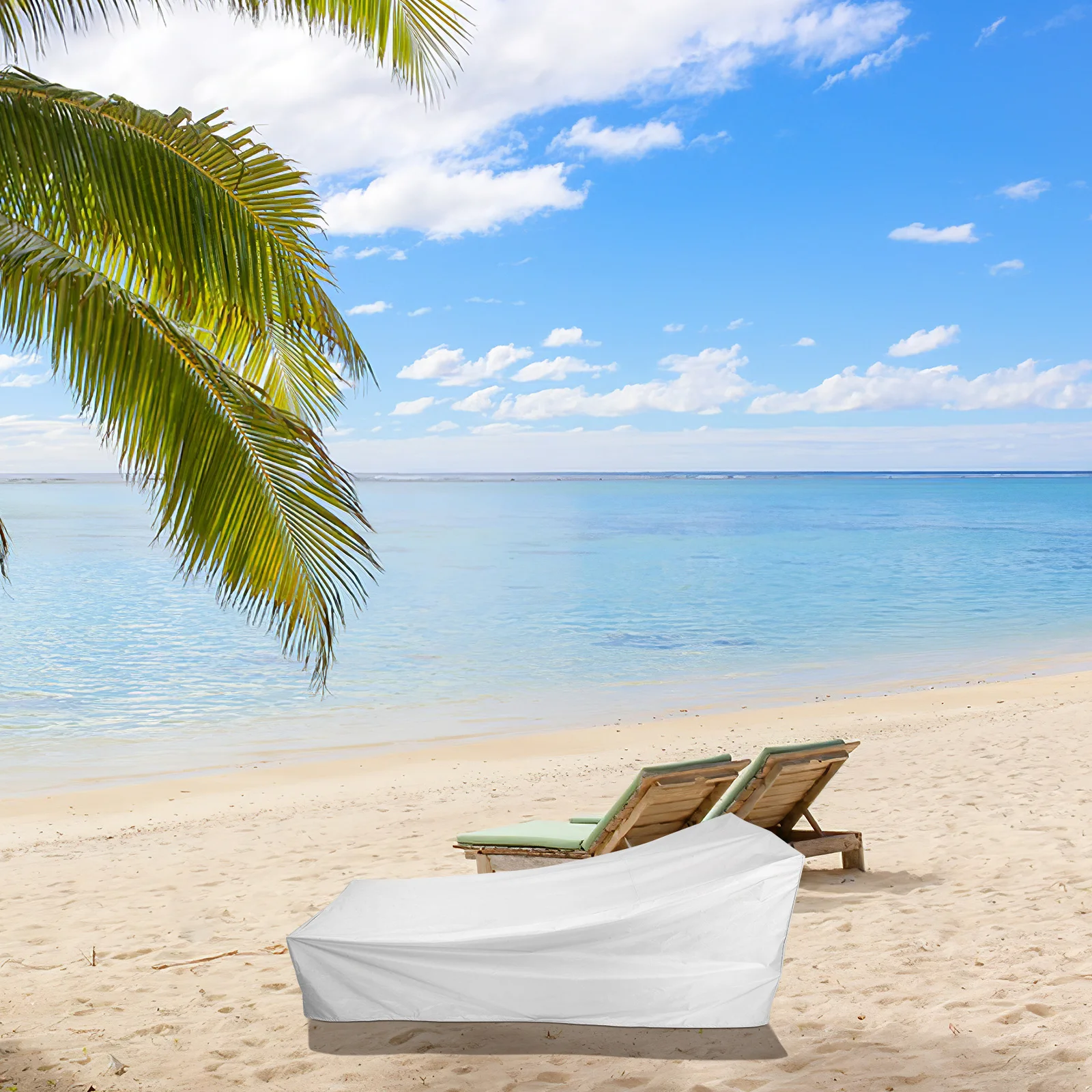 Pokrowiec na leżak z tkaniny Oxford odporną na każdą pogodę, ochraniacz na krzesło rozkładane na patio, ochrona przed słońcem latem i mrozem zimą, przenośny, składany.