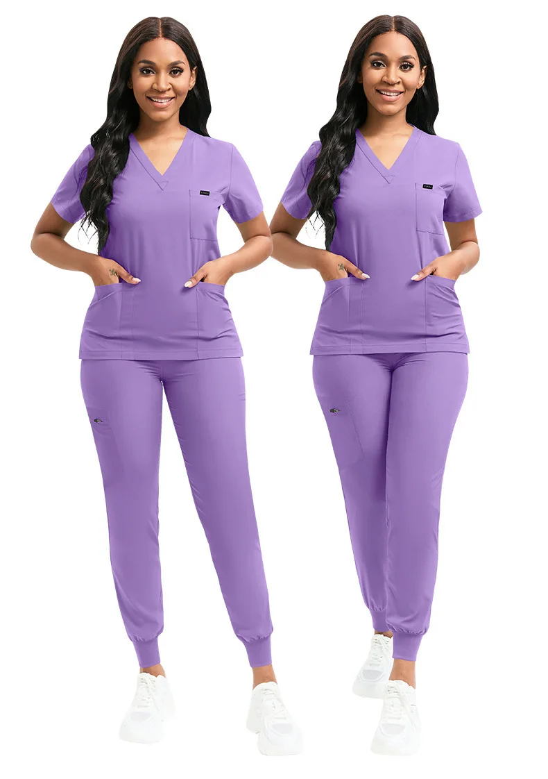 Stretch Medical Uniforms Women Scrubs Sets Hospital Doctors Clothes Nurses Accessories Dental Cic Beauty Salon Spa Workwear