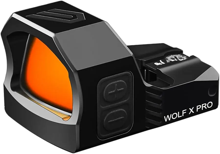 Wolf X PRO-Ponto Vermelho Multi-Retículo para Pegada RMR/507C, 2 MOA Dot, 26 MOA Circle com Movimento Desativado Standby
