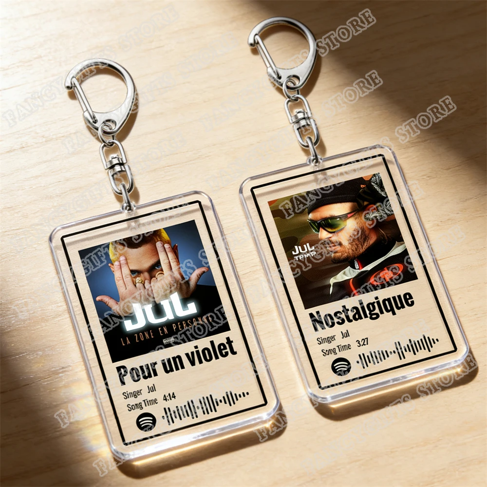 French Rapper Keychains for Women Accessories Bag France Rap Singer Marseille JUL Music Songs Keyings Jewelry Fans Friends Gifts