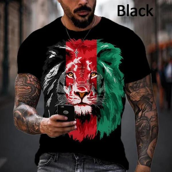 Afghanistan Flag 3D Printing T Shirt Men's and Women's Street Casual Fashion Cool Round Neck Short-sleeved Shirt