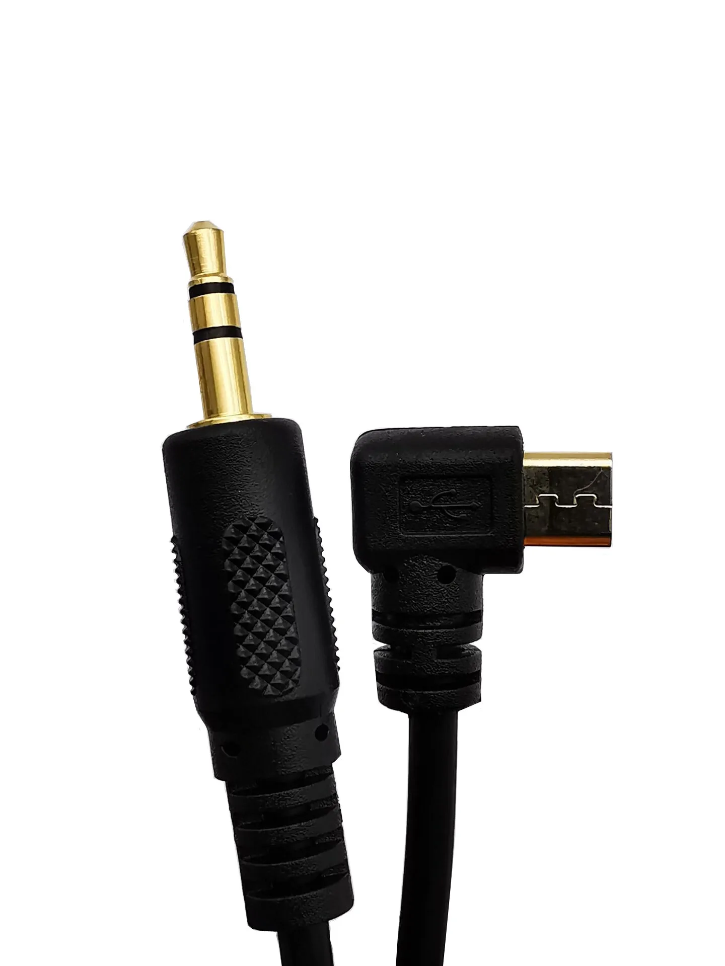 Gold Plated Mobile Phone Car Audio AUX Cable, USB Micro Android Interface To DC3.5 Level 3 Elbow Connection Cable