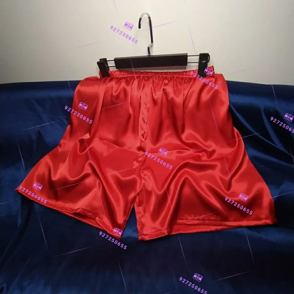 

Summer unisex satin silk home shorts Plus size casual loose sleeping bottoms Sports beach shorts