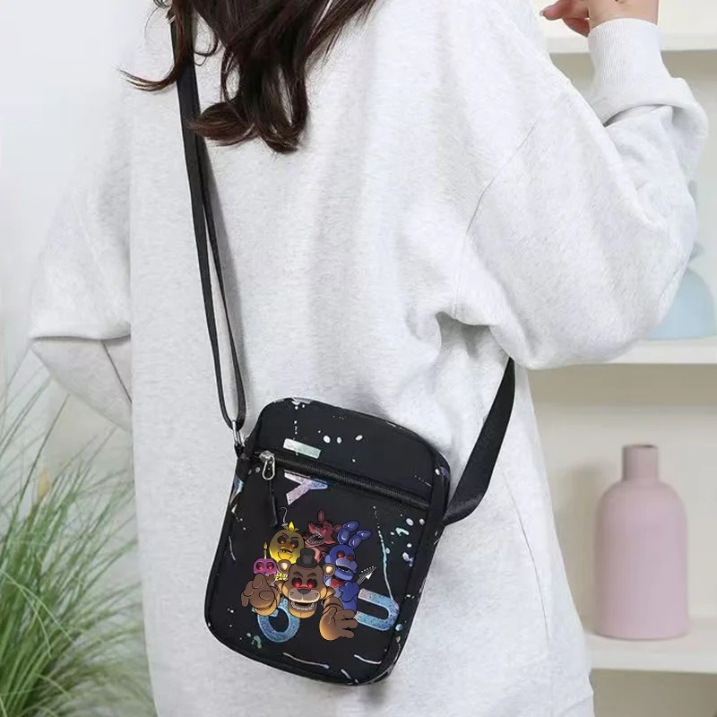 FNAF Shoulder Bags Five Nights At Freddys Cartoon Anime Pattern Printed Crossbody Bag Boys Portable Fashion Handbag Party Gifts