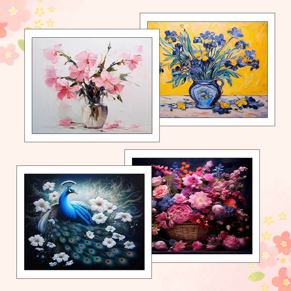 

RUOPOTY Paintings For Painting By Numbers Flowers Oil Art 40X50cm Paint Kit Watercolor Canvas Acrylic Drawing Room Decor Gifts