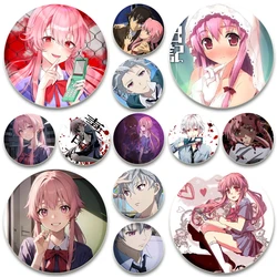 32/44/58mm Cartoon Style Badge Future Diary Brooches on Backpack Clothes Handmade Round Enamel Pins for Jewelry Gifts Accessory