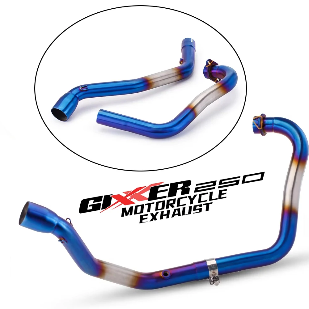 

For SUZUKI GIXXER 250 GIXXER250 SF250 Slip On Motorcycle Exhaust Muffler Escape Motorbike Front Tube Middle Link Pipe