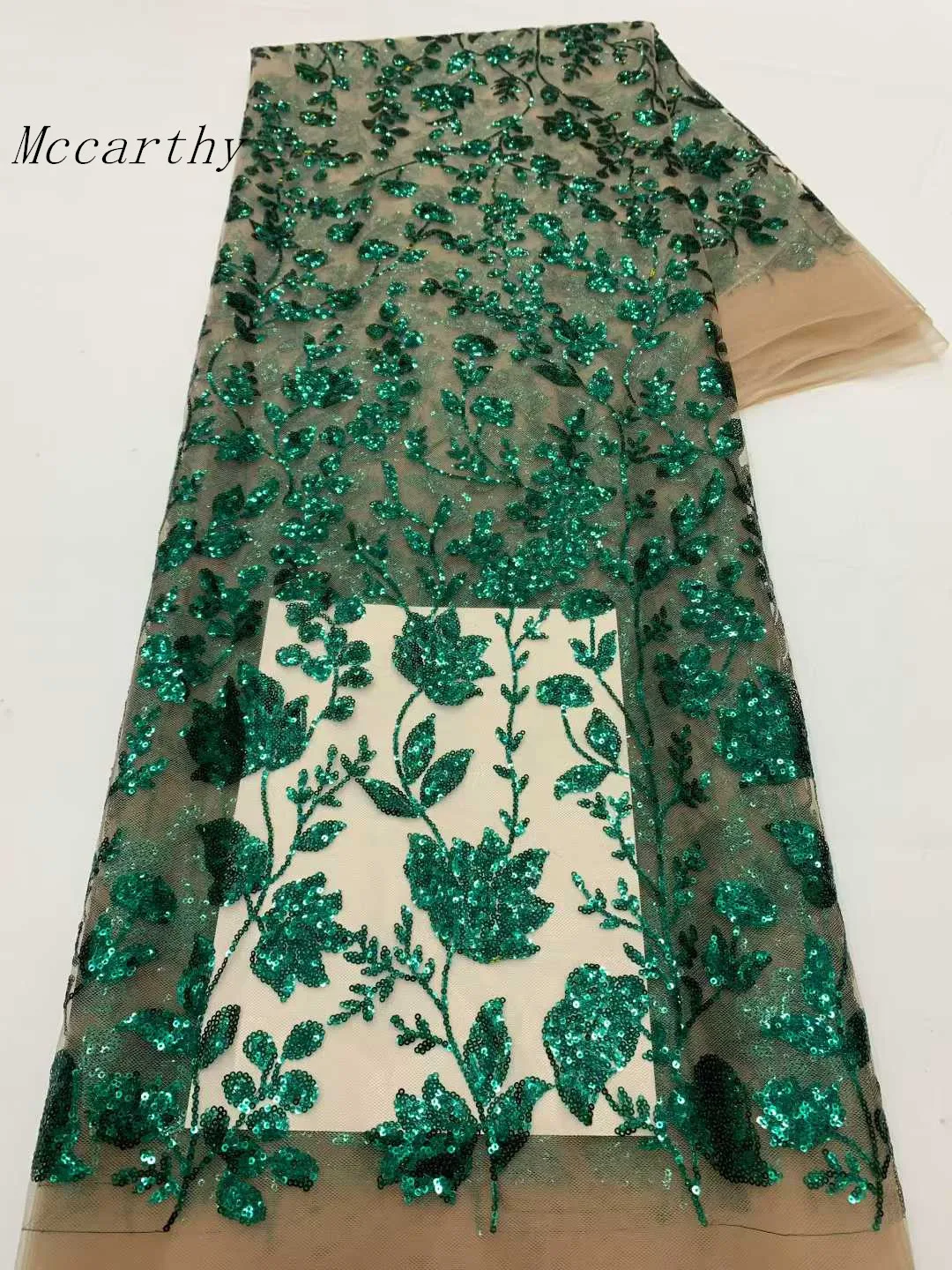 African Lace Fabric With Sequin Nigerian Embroidery French Tulle Mesh Net Lace Fabrics For Wedding Party Material Sewing