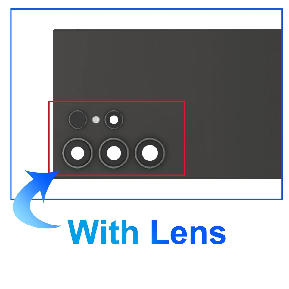 Para Samsung S24 Ultra Cubierta de Batería de Vidrio Carcasa Trasera Panel con Lente de Cámara Piezas para S24U Cubierta de Batería 4