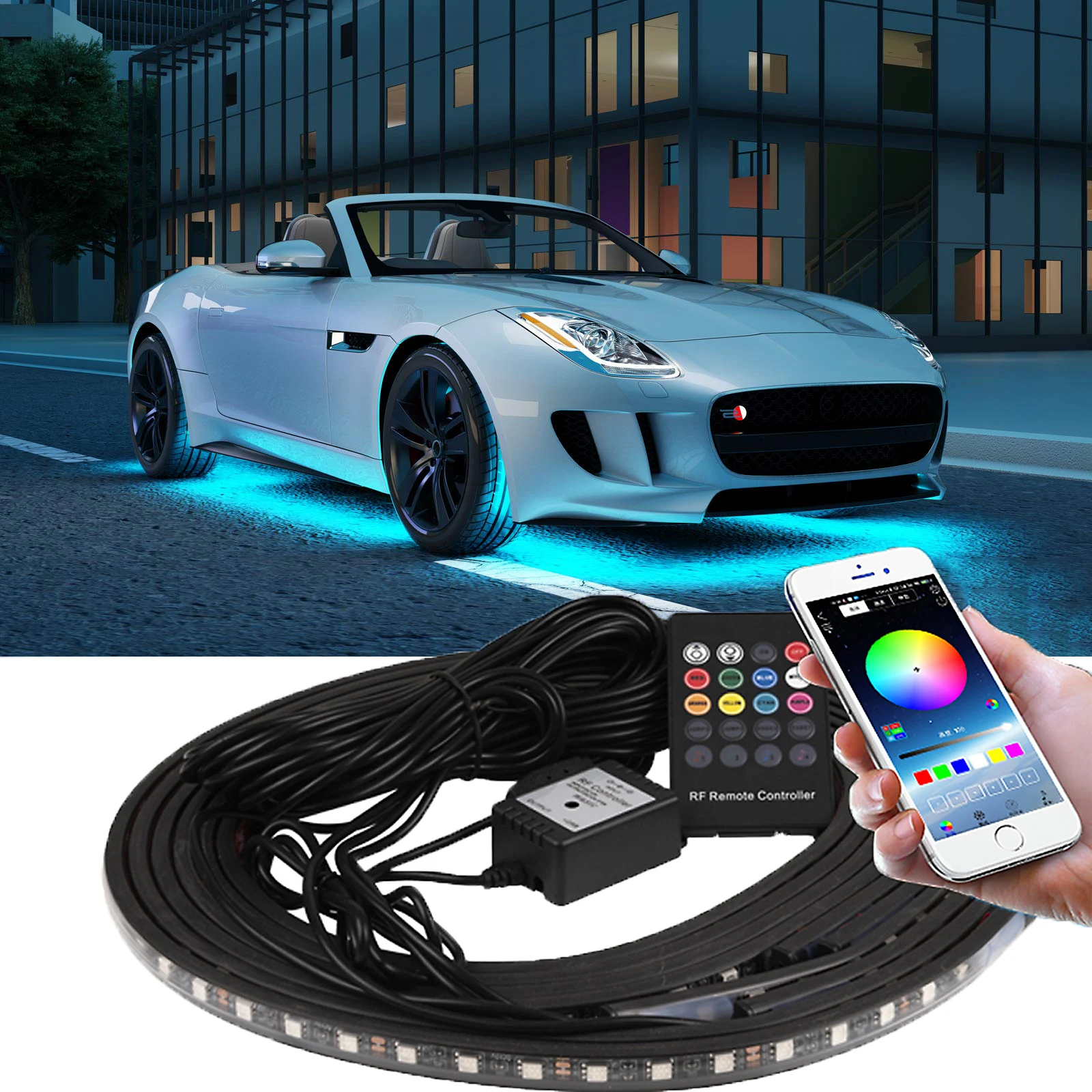 

Car Chassis Light Neon Light Strip Waterproof Remote / APP Control LED Ambient Lamps Backlight Decorative Atmosphere Lamp 12V