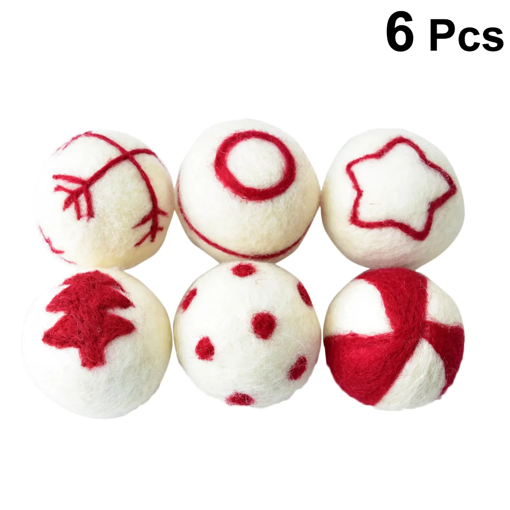 6 Pcs Garland Christmas Decorations Hanging Pendant for Tree Wool Felt Ornaments Christams