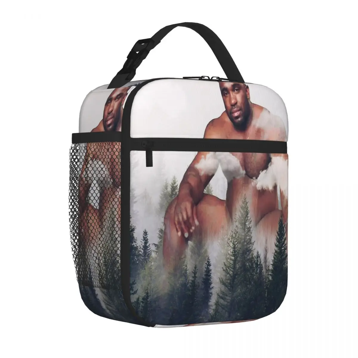 Bestselling Barry Wood Bobblehead Sitting In Wood Funny Retro Snack Bag Wilderness Camping Shoulder Lunch Bag