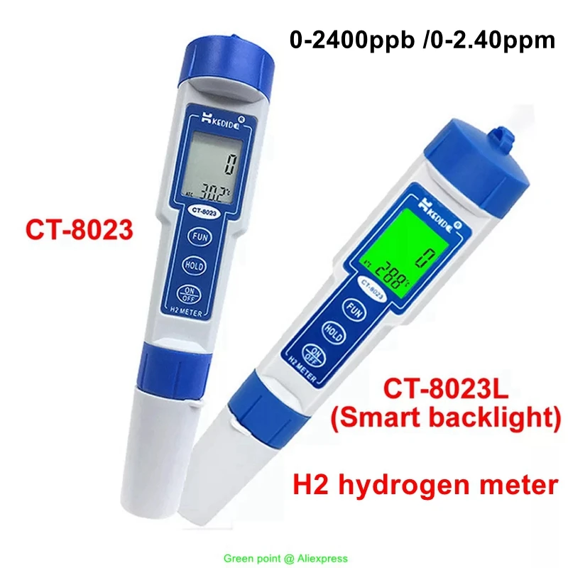 CT-8023 H2 Hydrogen-rich Meter 0-2400ppb/0-2.40ppm Handheld Negative Potential Testers Pen Temperature Detector Water Analyzer