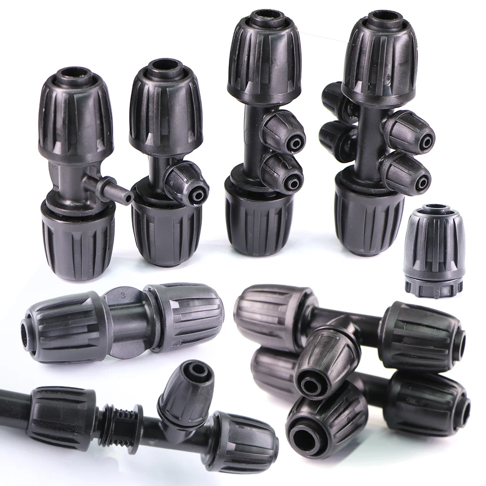 

5/20 шт. садовый 1/2 "соединитель для поливочного шланга с замком 3/4/6 способов 16 мм до 4/7 мм тройник для шланга Dri ирригационная трубка фитинги