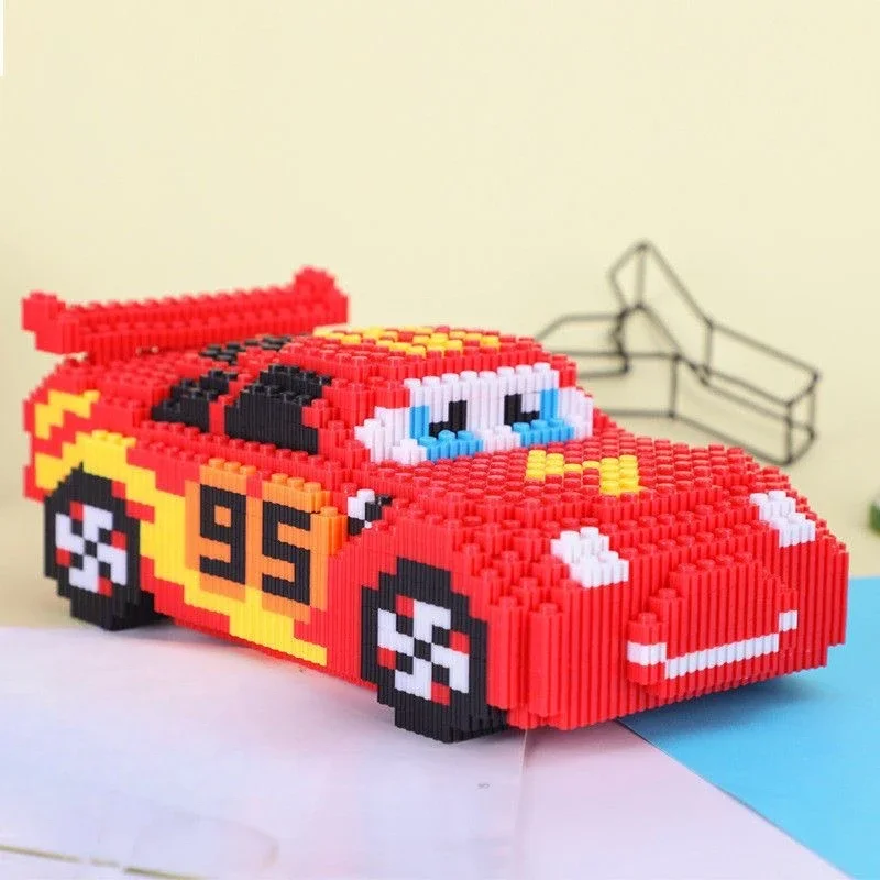 Cartoon Pixar Cars Building Blocks Lightning Mcqueen Cute Diy Model Connection Mini Bricks Car Blocks Toys Gift